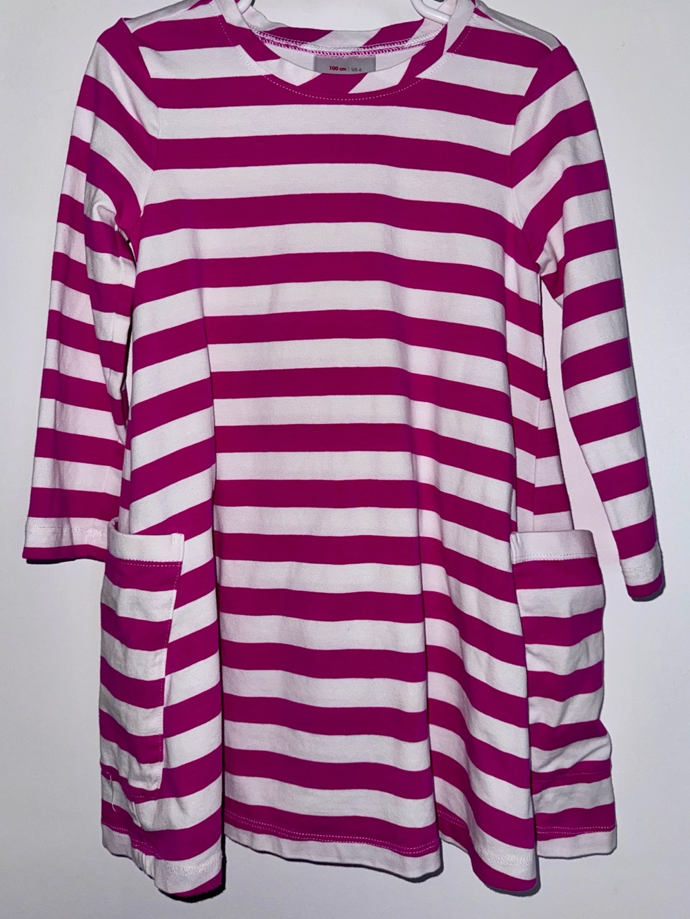 Hanna Andersson Pink and White Striped Tunic dress size 4
